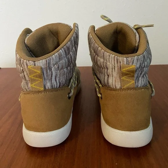 Brown and Tan Bearpaw Mid-top Lace-up Sneaker Boots - Picture 3 of 7